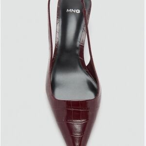 Mango Women's Burgundy Slingback Heels